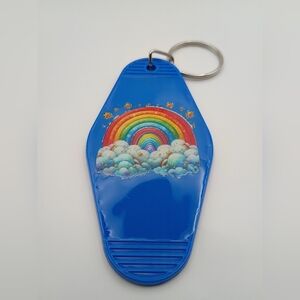 Motel Custom Keychain Blue Rainbow Pattern Style 4 Personalized Gift Accessory